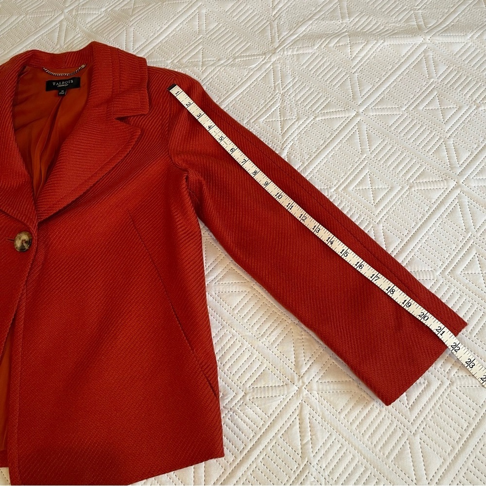 Talbots Single Button Blazer Jacket Wool Blend Si… - image 7
